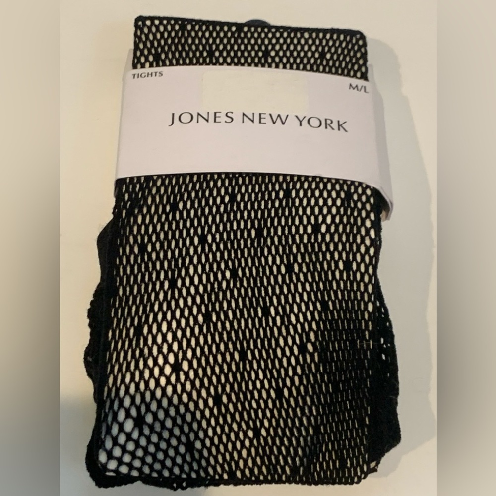 Jones New York tights black fishnet great for Halloween